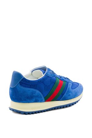 sneakers in pelle blu GUCCI KIDS | 850511AAFO94241